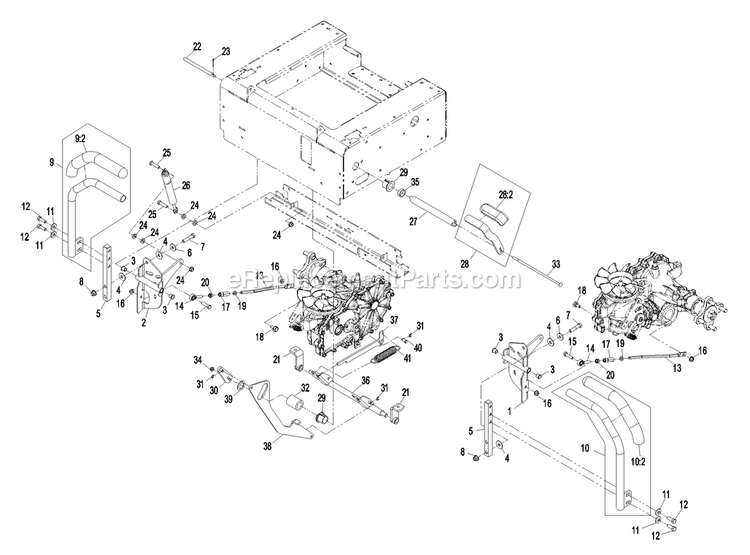 Motion Control Group Diagram and Parts List for QST23KC522 (720000-789999)(2008) Exmark Lawn Mower