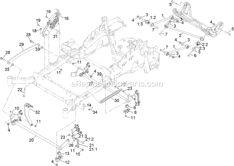 Deck Lift Assembly Diagram and Parts List for LZE801GKA604B1 (316000000-399999999)(2016) Exmark Lawn Mower
