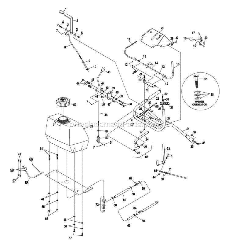 Ecs Upper Handles And Controls Diagram and Parts List for TT4817KAC (370000-439999)(2003) Exmark Lawn Mower