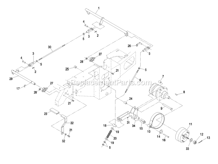 Park Brake Group Diagram and Parts List for LHP19KA465CA (720000-789999)(2008) Exmark Lawn Mower