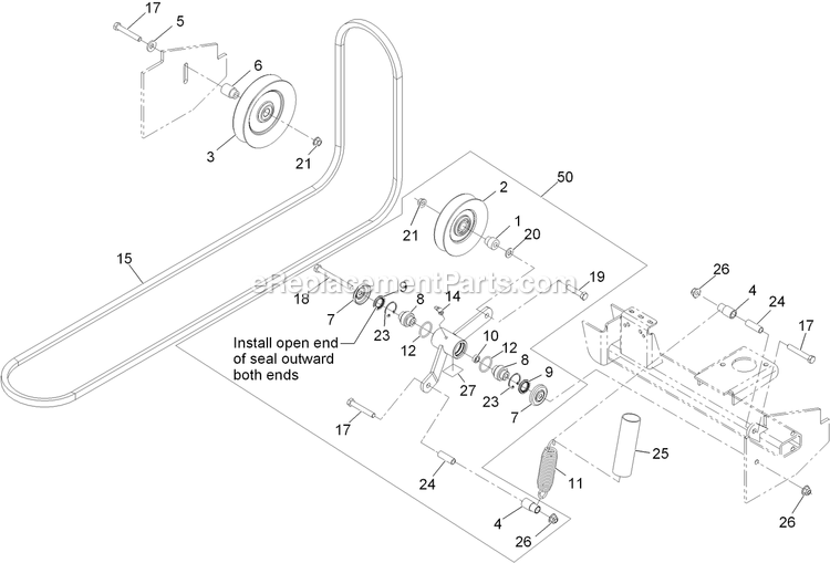 Engine Deck Assembly Diagram and Parts List for LZD25KD725 (920000-999999)(2011) Exmark Lawn Mower