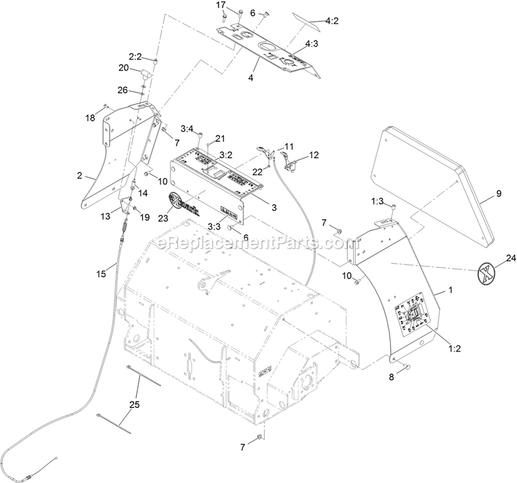 Tower Assembly Diagram and Parts List for ARX481CKA30000 (316000000-399999999)(2016) Exmark Aerator
