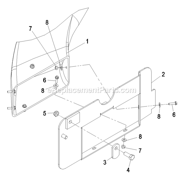 Tube And Strap Assembly Diagram and Parts List for 116-1084 (790000-849999)(2009) Exmark Lawn Tractor Accessories