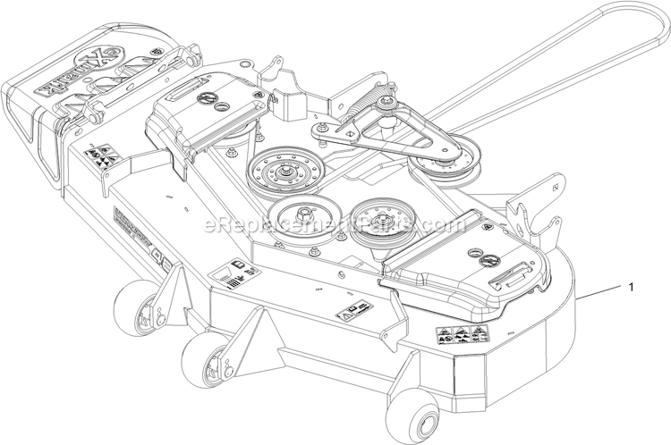 Complete Deck Assembly Diagram and Parts List for LZE651GKA484A2 (316000000-399999999)(2016) Exmark Lawn Mower
