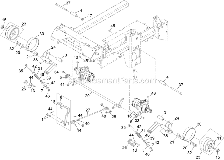 Park Brake Assembly Diagram and Parts List for LZD25KD725 (920000-999999)(2011) Exmark Lawn Mower