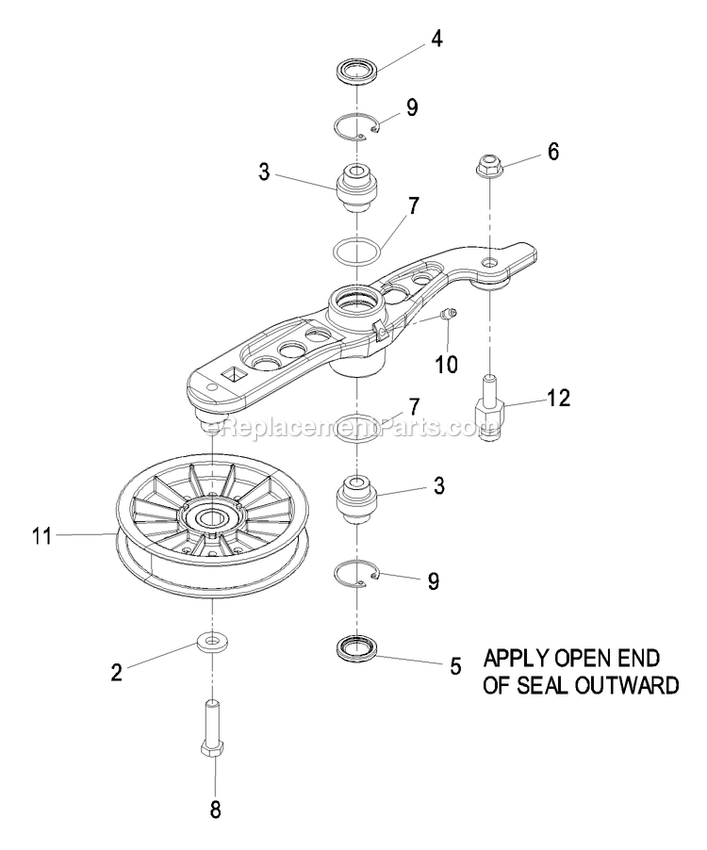 Pump Idler Assembly Diagram and Parts List for LZAS20BV484 (790000-849999)(2009) Exmark Lawn Mower