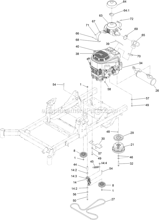 Engine Assembly Diagram and Parts List for RAS708GEM483C3 (404314159-406294344)(2019) Exmark Lawn Mower