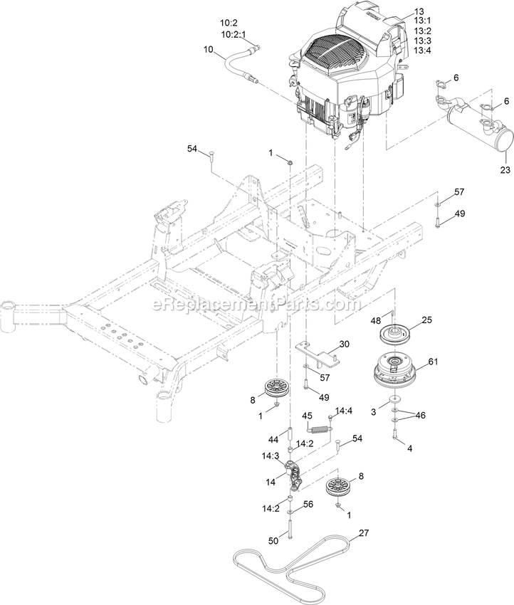 Engine Assembly Diagram and Parts List for RAE740CKC60300 (406294345-408644345)(2020) Exmark Lawn Mower