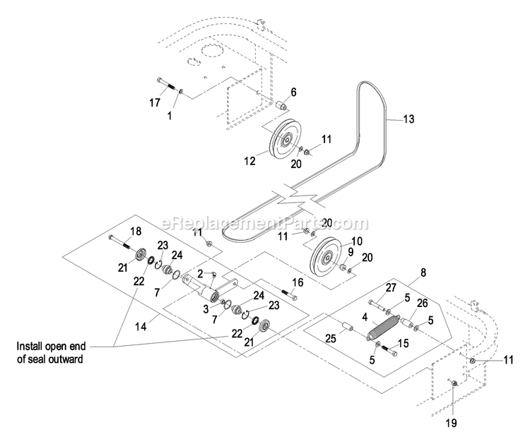 Engine Deck Group (1) Diagram and Parts List for LAS23KC524 (600000-669999)(2006) Exmark Lawn Mower