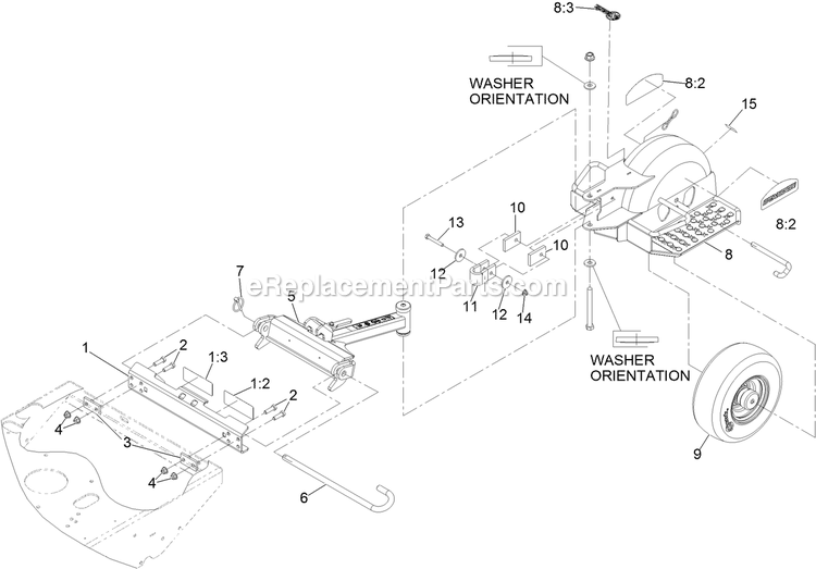 Stand-On Assembly Diagram and Parts List for TTX650EKC604N0 (316000000-399999999)(2016) Exmark Lawn Mower