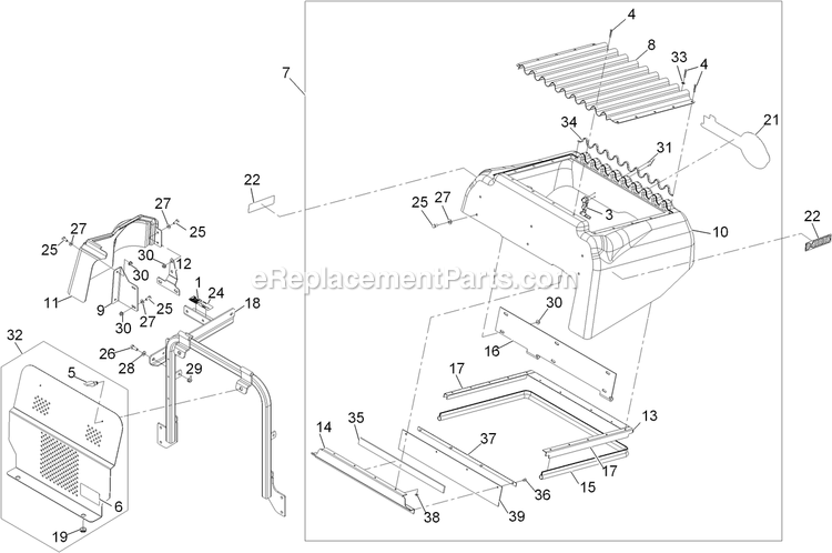 Hood And Panel Assembly Diagram and Parts List for LZD25KD725 (920000-999999)(2011) Exmark Lawn Mower