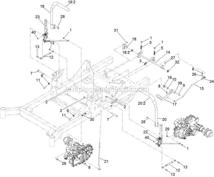 Motion Control Assembly Diagram and Parts List for RAS708GEM483C3 (404314159-406294344)(2019) Exmark Lawn Mower