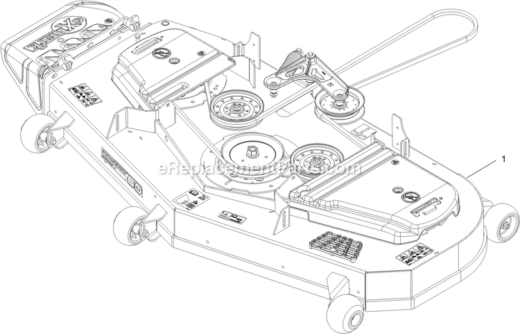 Complete Deck Assembly Diagram and Parts List for RAX730GKA604A3 (408644346-411294211)(2021) Exmark Lawn Mower
