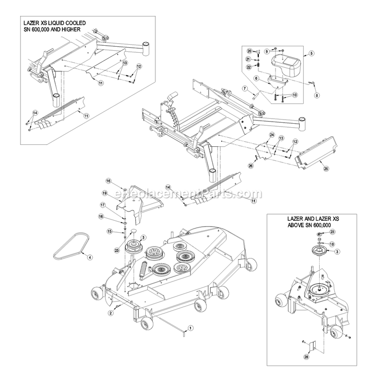 Weight And Belt Drive Components (1) Diagram and Parts List for UVD60 (790000-849999)(2009) Exmark Lawn Tractor Accessories