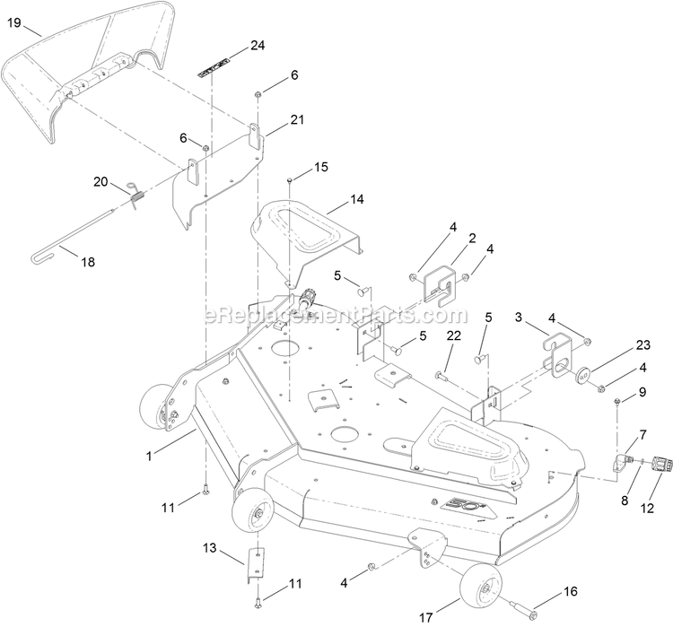 Deck Assembly Diagram and Parts List for QTS691KA502 (313000000-313999999)(2013) Exmark Lawn Mower
