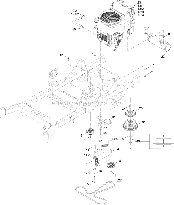 Engine Assembly Diagram and Parts List for RAS740GKC60R00 (400000000-402082299)(2017) Exmark Lawn Mower