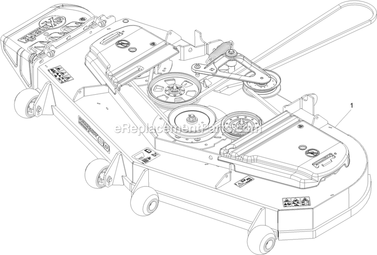 Complete Deck Assembly Diagram and Parts List for LZX940EKC60600 (316000000-399999999)(2016) Exmark Lawn Mower