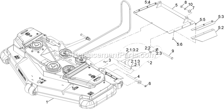 Complete Deck Assembly Diagram and Parts List for LZS902DKU60R00 (316000000-399999999)(2016) Exmark Lawn Mower