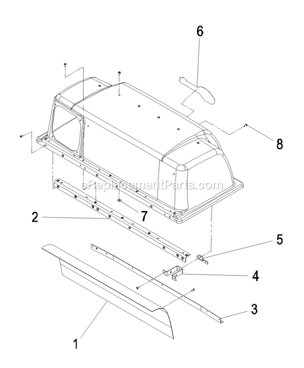Hood Assembly (1) Diagram and Parts List for LZUV3B (790000-849999)(2009) Exmark Lawn Tractor Accessories