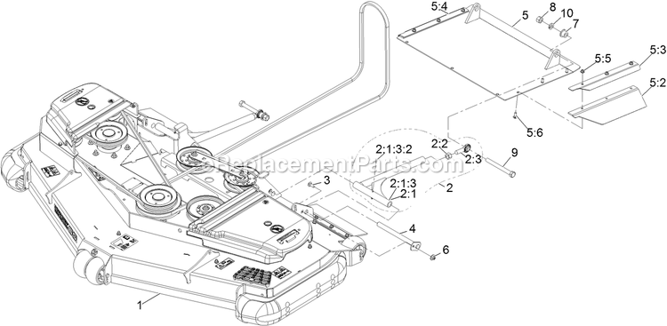 Complete Deck Assembly Diagram and Parts List for LZS902DKU60R00 (400000000-402082299)(2017) Exmark Lawn Mower
