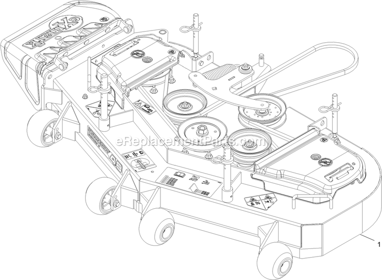 Complete Deck Assembly Diagram and Parts List for TTS541CKA48300 (316000000-399999999)(2016) Exmark Lawn Mower
