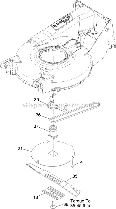 Blade Assembly Diagram and Parts List for ECSHN21 (920000-999999)(2011) Exmark Lawn Mower