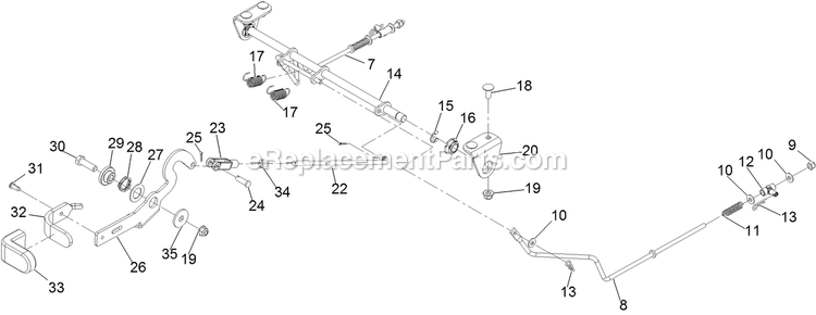 Park Brake Assembly Diagram and Parts List for QTS708GEM60200 (400000000-402082299)(2017) Exmark Lawn Mower