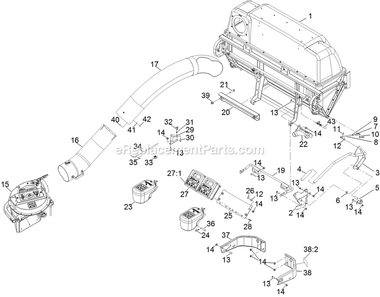 Assembly Diagram and Parts List for LZUVQD11 (315000000-315999999)(2015) Exmark Lawn Tractor Accessories