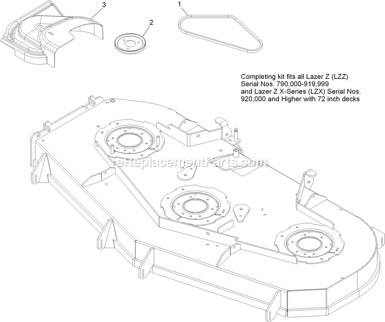 Completing Kit (4) Diagram and Parts List for LZUVQD11 (312000000-312999999)(2012) Exmark Lawn Tractor Accessories