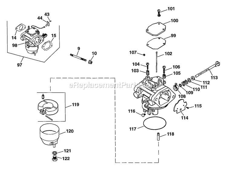 Fuel System (3) Diagram and Parts List for TTH-20KC (90000-101999)(1994) Exmark Lawn Mower