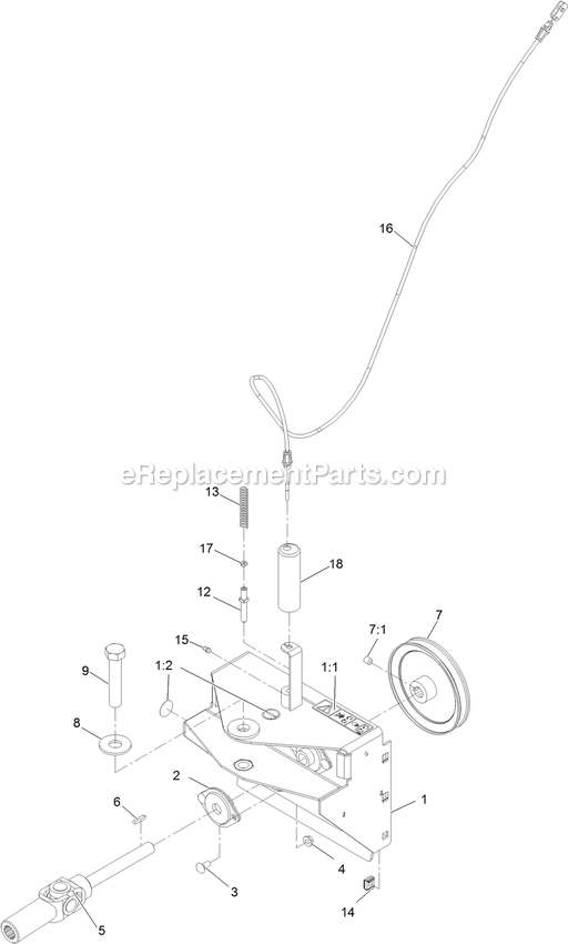 Mounting Assembly Diagram and Parts List for BRS270CKC36000 (406294345-408644345)(2020) Exmark Leaf Blower / Vacuum