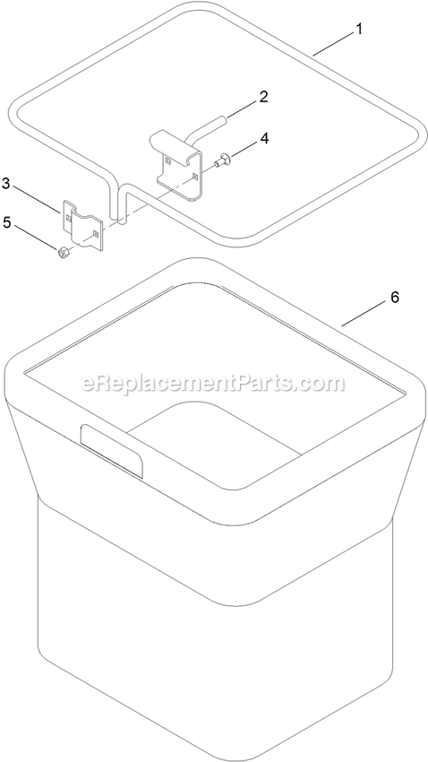 Bag Assembly Diagram and Parts List for 116-4764 (312000000-319999999)(2012) Exmark Lawn Tractor Accessories