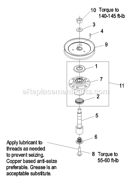 Cutter Housing Assembly (3) Diagram and Parts List for LZAS20BV484 (790000-849999)(2009) Exmark Lawn Mower