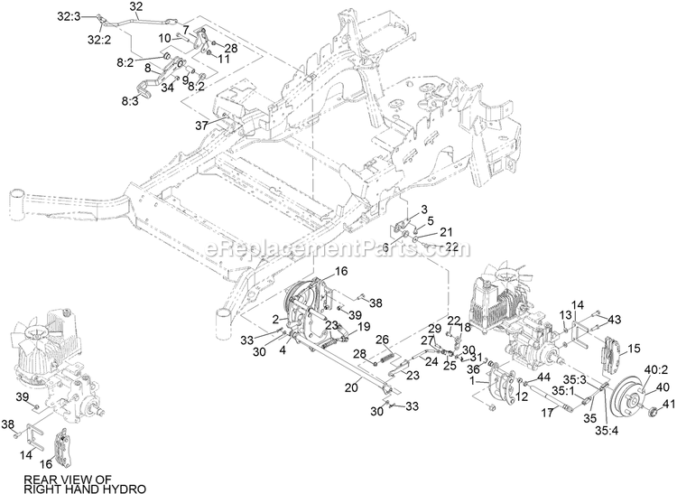 Park Brake Assembly Diagram and Parts List for LZS651CKA484A2 (316000000-316999999)(2016) Exmark Lawn Mower