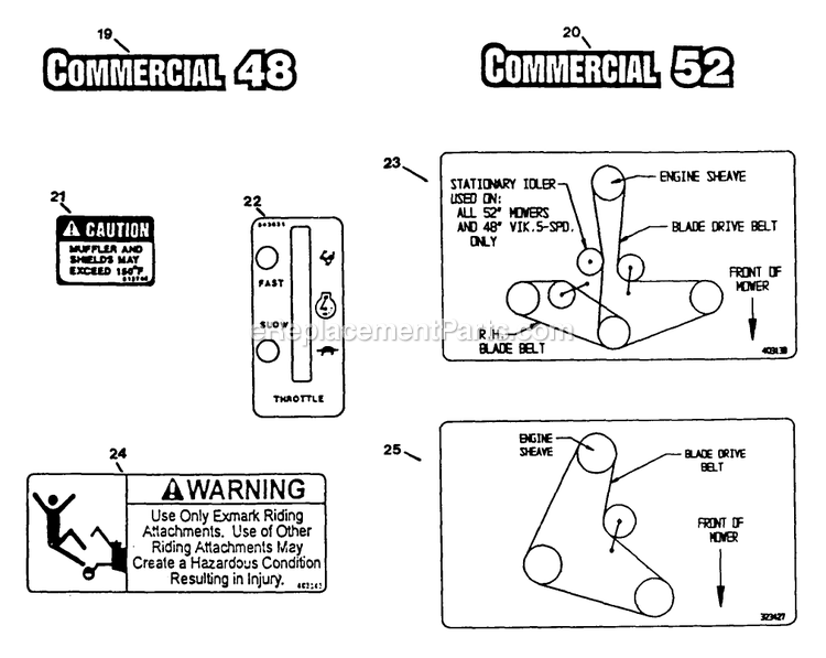 Decals Ii Diagram and Parts List for M5214KA (130000-149999)(1997) Exmark Lawn Mower