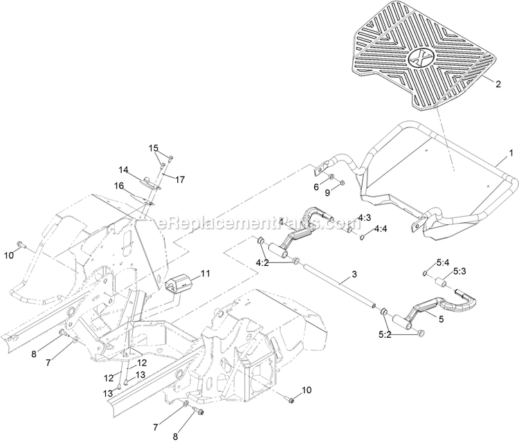 Platform Assembly Diagram and Parts List for STS651GKA48400 (404314159-406294344)(2019) Exmark Lawn Mower