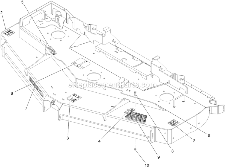 Deck With Decals Assembly (1) Diagram and Parts List for LZS902DKU72R00 (400000000-402082299)(2017) Exmark Lawn Mower