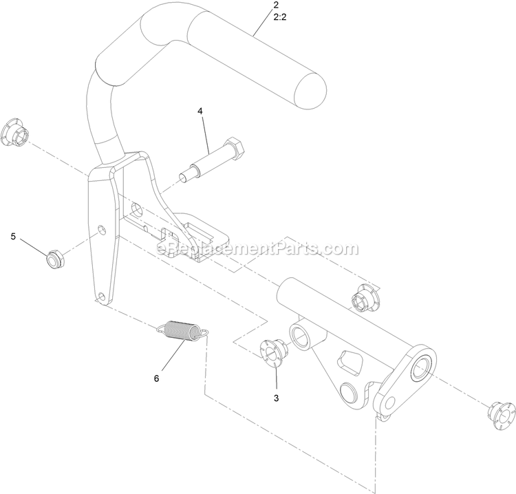 Left Motion Control Assembly Diagram and Parts List for STE600CKA32300 (404314159-406294344)(2019) Exmark Lawn Mower