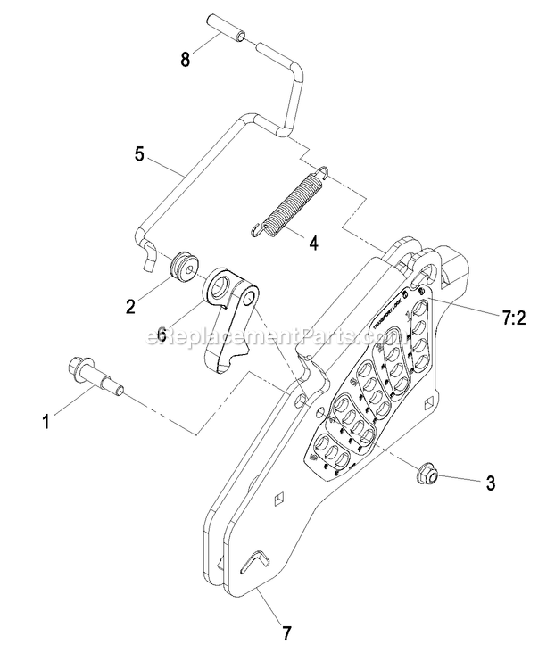 Height Of Cut Assembly Diagram and Parts List for LZZ29KCE606 (850000-919999)(2010) Exmark Lawn Mower