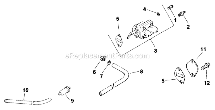 Fuel Pump Diagram and Parts List for TR-17K 70000 Exmark Lawn Mower