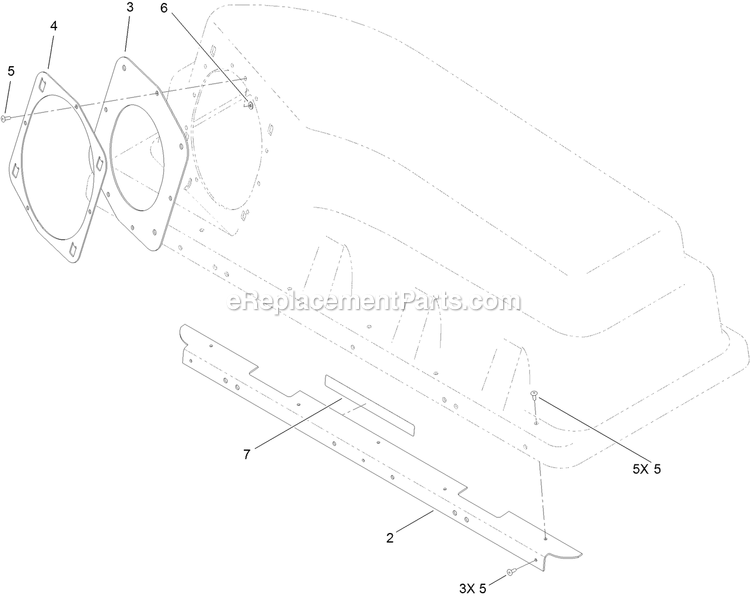 Bagger Top Assembly Diagram and Parts List for 116-4764 (312000000-319999999)(2012) Exmark Lawn Tractor Accessories