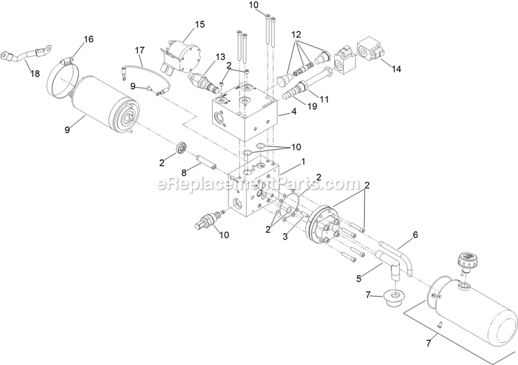 Power Unit Assembly Diagram and Parts List for LZX980EKC96RW0 (411294212-999999999)(2022) Exmark Lawn Mower