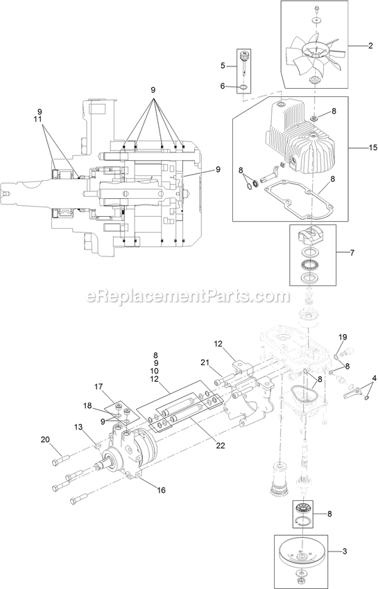 Lh Hydro Assembly Diagram and Parts List for LZX801GKA60600 (315000000-315999999)(2015) Exmark Lawn Mower