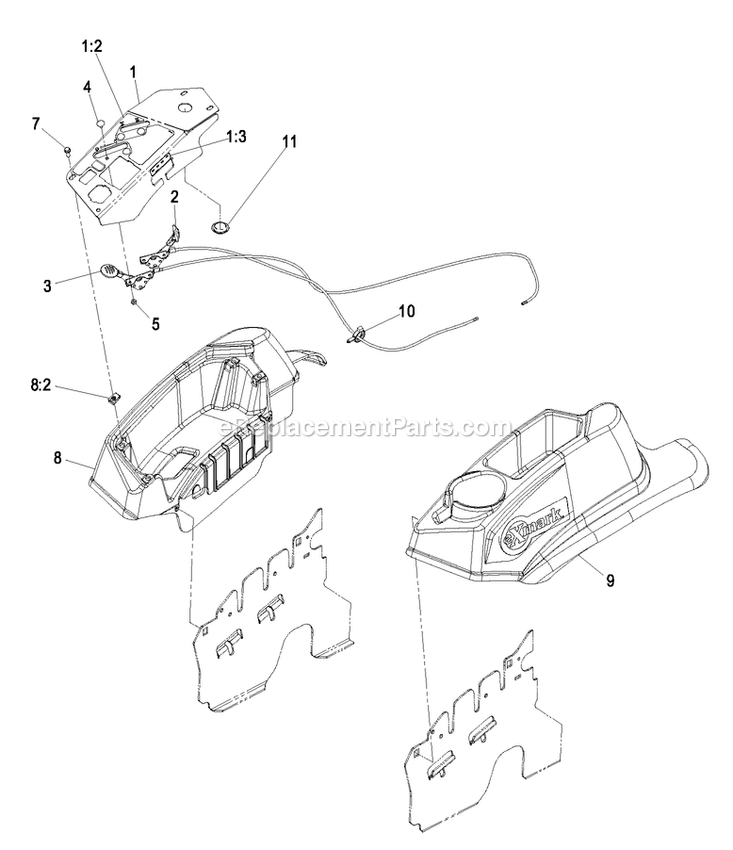 Controls Group Diagram and Parts List for LZAS22KA484CA (850000-919999)(2010) Exmark Lawn Mower