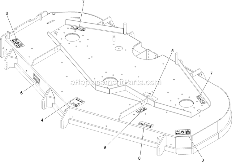 Deck With Decals Assembly (1) Diagram and Parts List for LZS902DKU725A1 (316000000-399999999)(2016) Exmark Lawn Mower