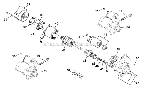 Starting System Diagram and Parts List for LZ22KC604 (190000-219999)(1999) Exmark Lawn Mower