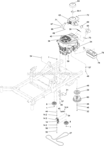 Engine Assembly Diagram and Parts List for RAS708GEM60RC3 (406294345-408644345)(2020) Exmark Lawn Mower
