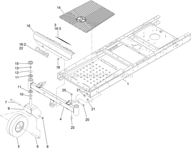 Main Frame And Front Axle Assembly Diagram and Parts List for QTS452CEM34200 (315000000-315999999)(2015) Exmark Lawn Mower