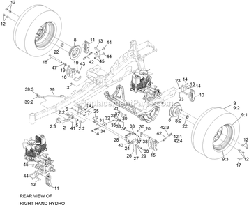 Rear Wheel Assembly Diagram and Parts List for LZE730GKA604B3 (315000000-315999999)(2015) Exmark Lawn Mower