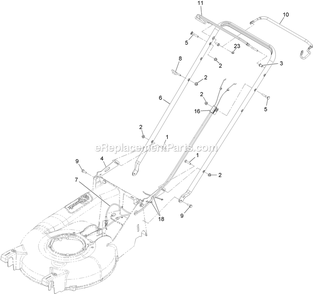 Handle Assembly Diagram and Parts List for ECS180GKA21000 (400000000-402082299)(2017) Exmark Lawn Mower